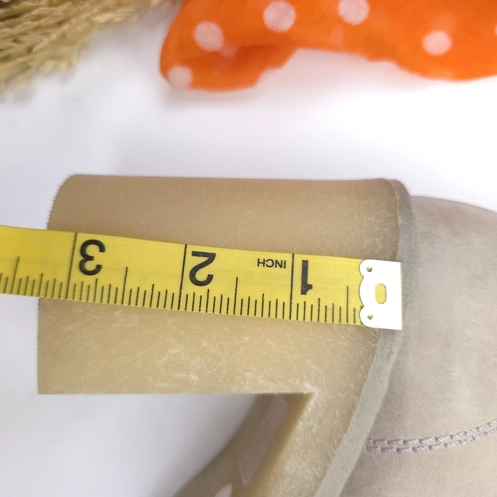 Free People Stylish Grey Beige Platform Boots Sz 38½ - Picture 16 of 16